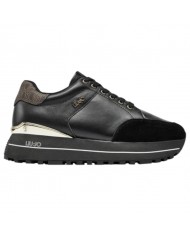 Sneakers Donna Liu Jo Maxi Wonder 84 Suede Leather Black