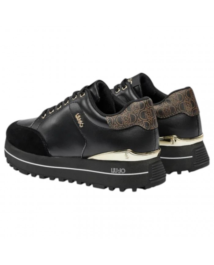 Sneakers Donna Liu Jo Maxi Wonder 84 Suede Leather Black