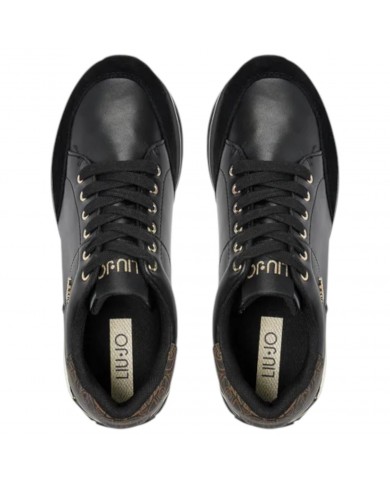 Sneakers Donna Liu Jo Maxi Wonder 84 Suede Leather Black