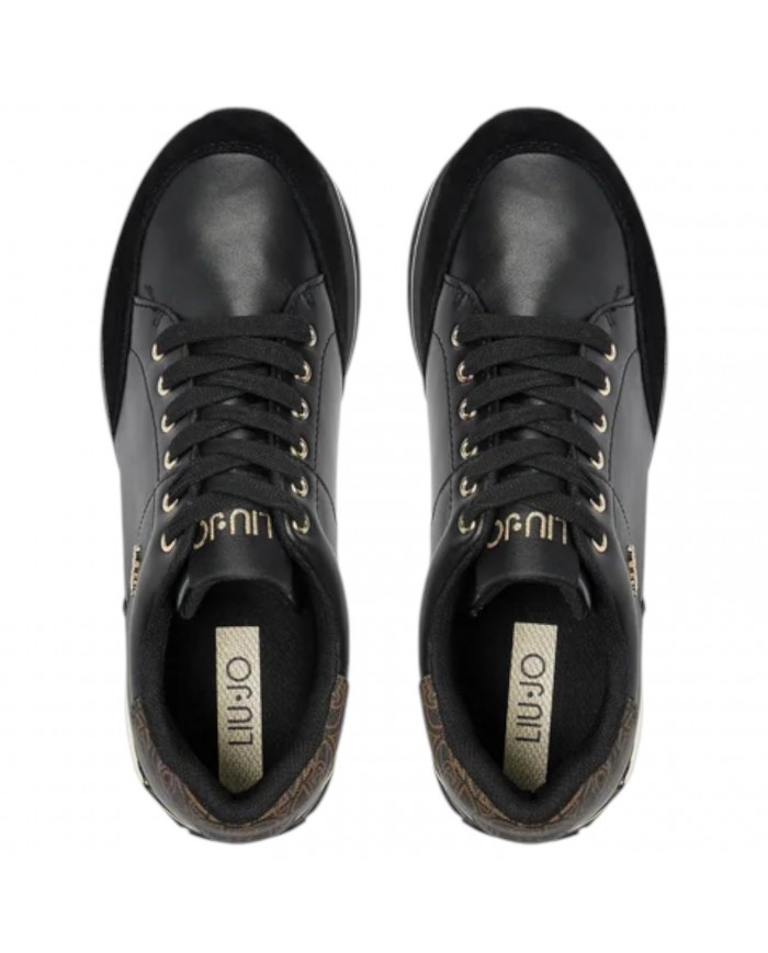 Sneakers Donna Liu Jo Maxi Wonder 84 Suede Leather Black