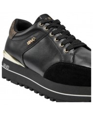 Sneakers Donna Liu Jo Maxi Wonder 84 Suede Leather Black