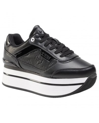 Sneaker Donna Guess Hansini 4G Logo Impresso Leather Black