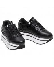 Sneaker Donna Guess Hansini 4G Logo Impresso Leather Black