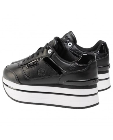 Sneaker Donna Guess Hansini 4G Logo Impresso Leather Black