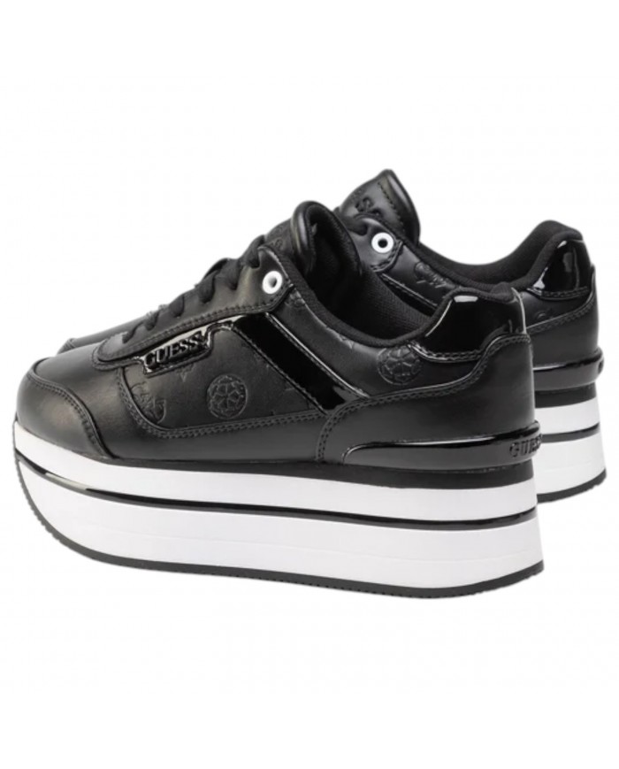 Sneaker Donna Guess Hansini 4G Logo Impresso Leather Black