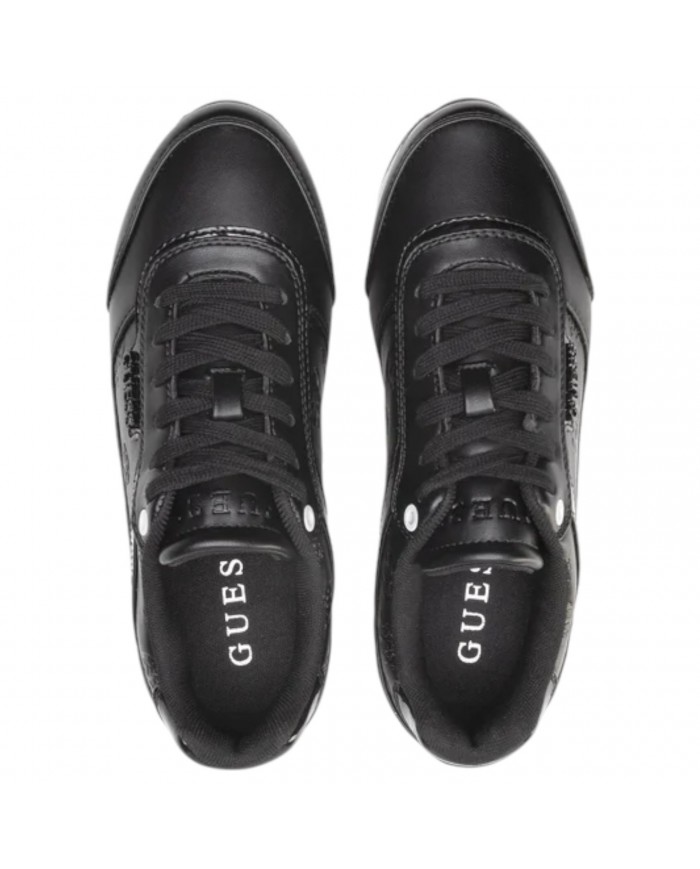 Sneaker Donna Guess Hansini 4G Logo Impresso Leather Black