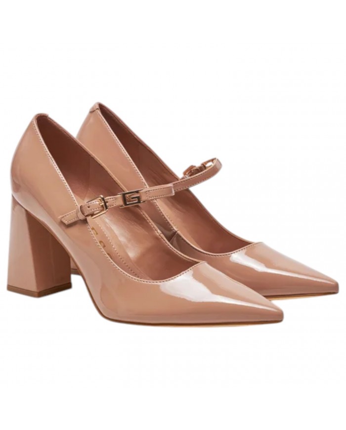 Decolleté Donna Guess Barrial Tacco 7,8 Cm Leather Nude