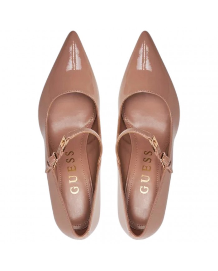 Decolleté Donna Guess Barrial Tacco 7,8 Cm Leather Nude