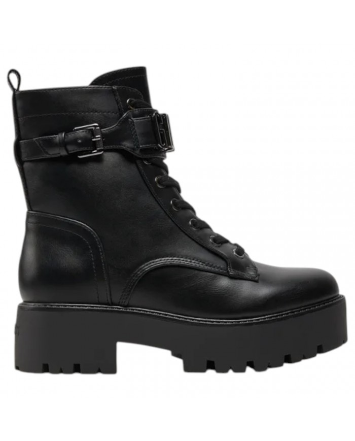 Anfibio Donna Guess Vaires Stivaletto Lettering Logo Leather Black