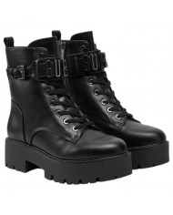 Anfibio Donna Guess Vaires Stivaletto Lettering Logo Leather Black