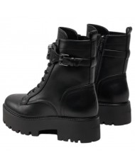 Anfibio Donna Guess Vaires Stivaletto Lettering Logo Leather Black