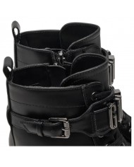 Anfibio Donna Guess Vaires Stivaletto Lettering Logo Leather Black