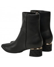 Tronchetto Donna Guess Lukkie Stivaletto Tacco 4 Cm Leather Black