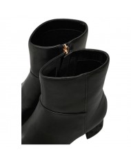 Tronchetto Donna Guess Lukkie Stivaletto Tacco 4 Cm Leather Black