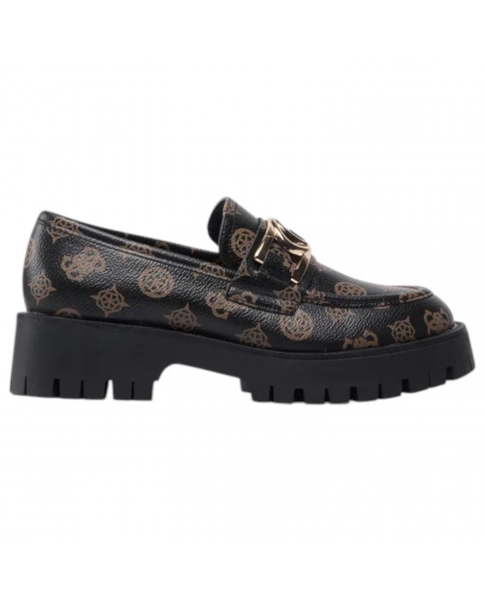 Mocassino Donna Guess Ilary 4G Logo Peony Leather Brown