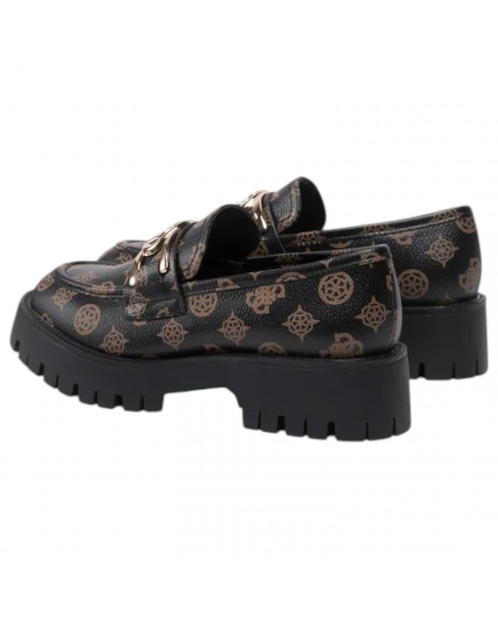 Mocassino Donna Guess Ilary 4G Logo Peony Leather Brown