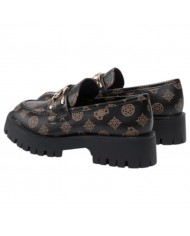 Mocassino Donna Guess Ilary 4G Logo Peony Leather Brown