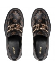 Mocassino Donna Guess Ilary 4G Logo Peony Leather Brown