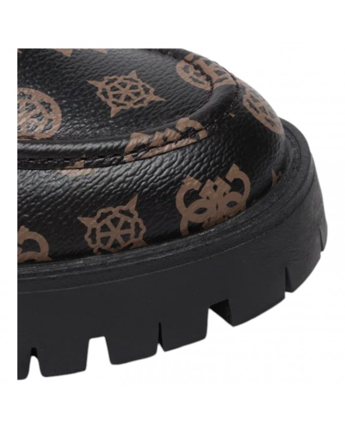 Mocassino Donna Guess Ilary 4G Logo Peony Leather Brown