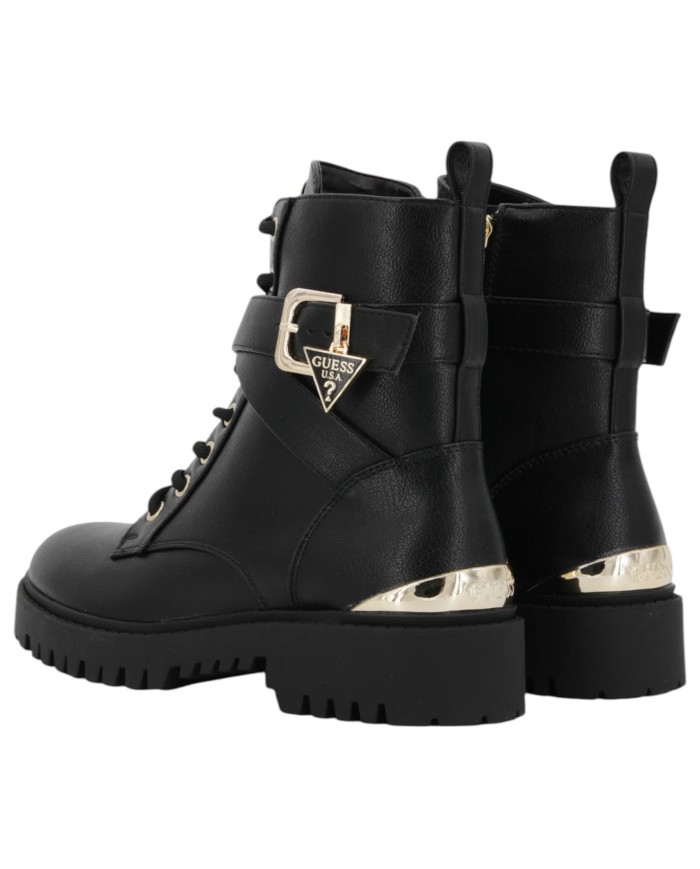 Stivaletto Donna Guess Olsy Anfibio Leather Black