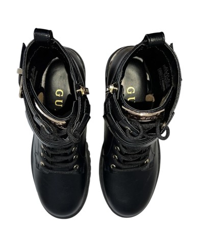 Stivaletto Donna Guess Olsy Anfibio Leather Black