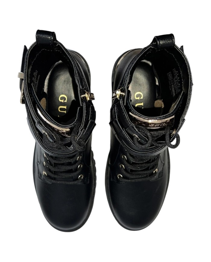 Stivaletto Donna Guess Olsy Anfibio Leather Black