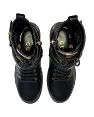 Stivaletto Donna Guess Olsy Anfibio Leather Black