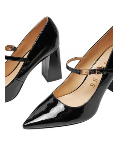 Decolleté Donna Guess Barrial Tacco 7,8 Cm Leather Black