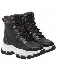 Stivaletto Donna Guess Bliza 4G Logo Peony Leather Black Brown