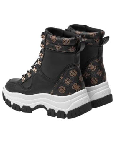 Stivaletto Donna Guess Bliza 4G Logo Peony Leather Black Brown