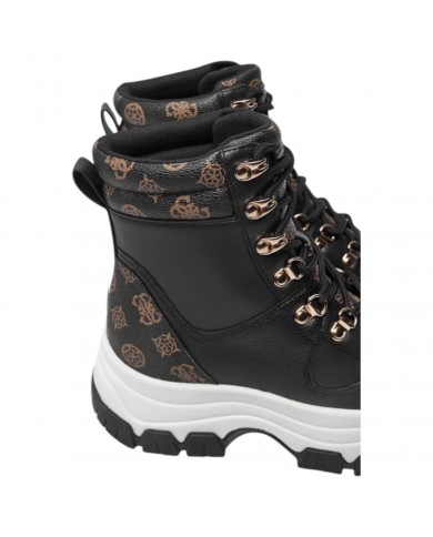 Stivaletto Donna Guess Bliza 4G Logo Peony Leather Black Brown