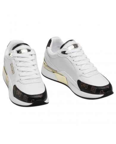 Sneaker Donna Guess Moxea 4G Logo Peony Leather White