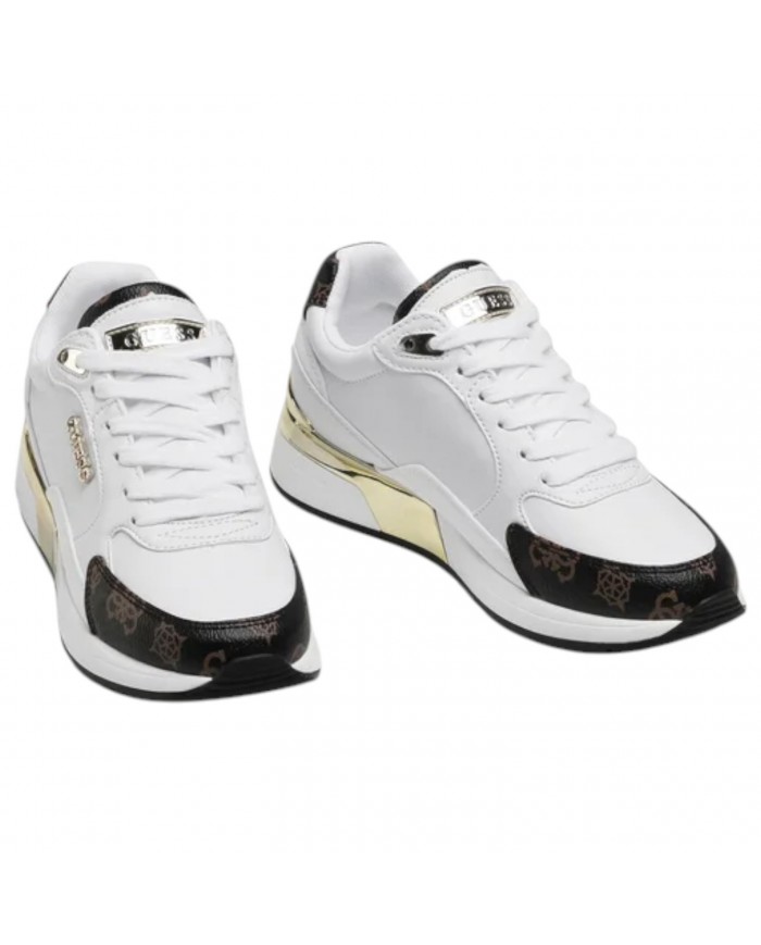 Sneaker Donna Guess Moxea 4G Logo Peony Leather White
