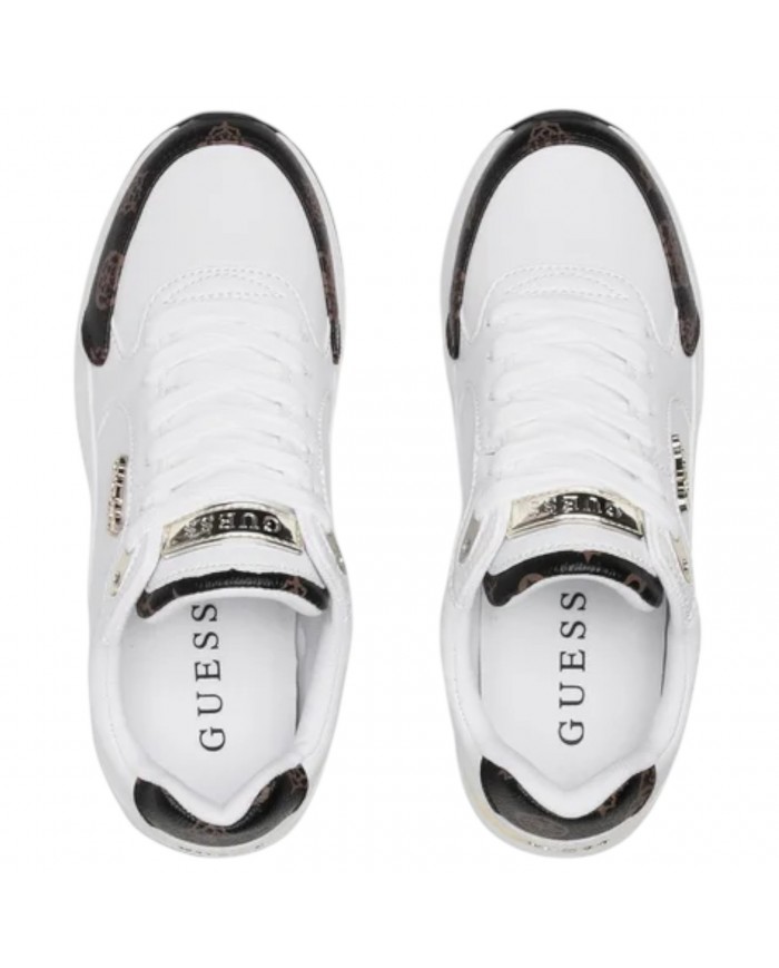 Sneaker Donna Guess Moxea 4G Logo Peony Leather White