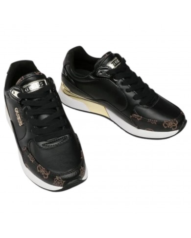 Sneaker Donna Guess Moxea 4G Logo Peony Leather Black
