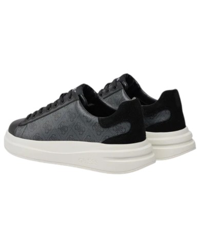 Sneakers Uomo Guess Elba 4G Logo Leather Black Coal