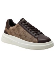 Sneakers Uomo Guess Elba 4G Logo Leather Beige Brown