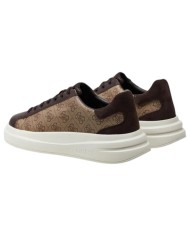 Sneakers Uomo Guess Elba 4G Logo Leather Beige Brown
