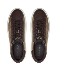 Sneakers Uomo Guess Elba 4G Logo Leather Beige Brown