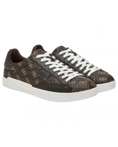 Sneakers Uomo Guess Caserta 4G Logo Leather Brown