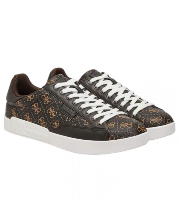 Sneakers Uomo Guess Caserta 4G Logo Leather Brown