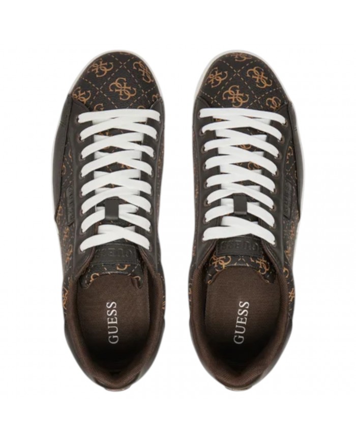 Sneakers Uomo Guess Caserta 4G Logo Leather Brown