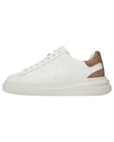 Sneakers Uomo Guess Elba Patch 4G Logo Leather White Beige