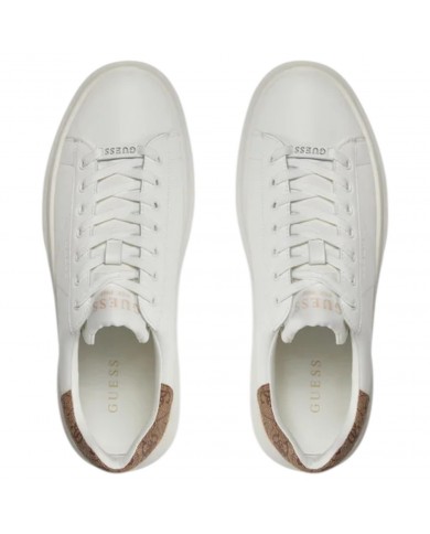 Sneakers Uomo Guess Elba Patch 4G Logo Leather White Beige