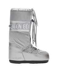 Stivali da Neve Donna Unisex Uomo Moon Boot MB Icon Glance Raso Silver