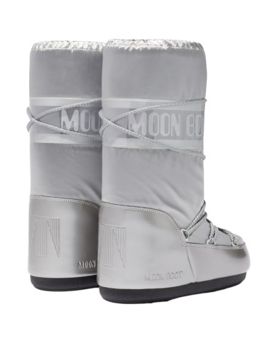 Stivali da Neve Donna Unisex Uomo Moon Boot MB Icon Glance Raso Silver