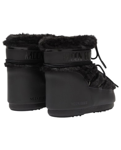 Stivali da Neve Donna Unisex Uomo Moon Boot MB Icon Low Faux Fur Black