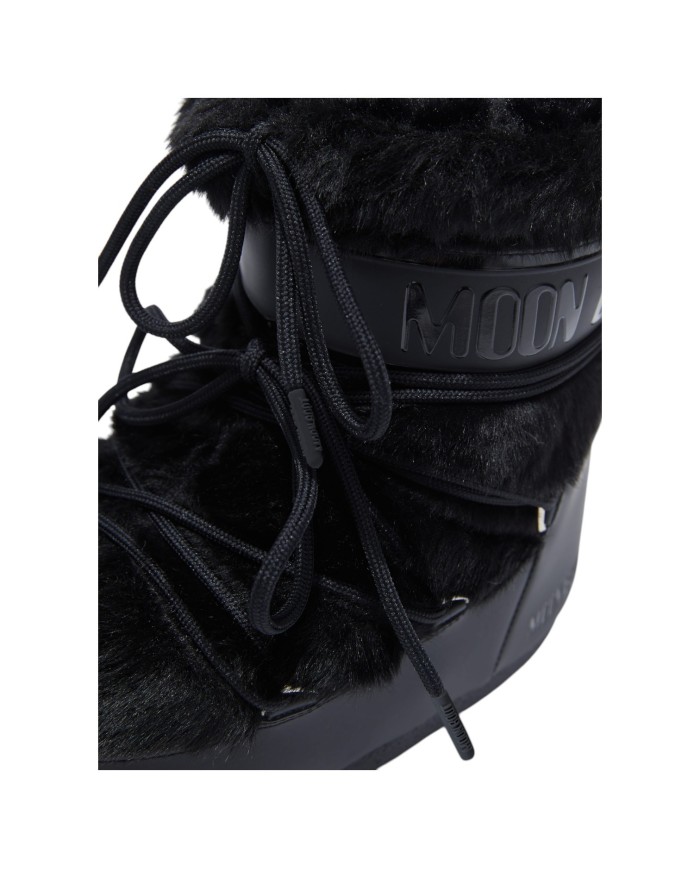 Stivali da Neve Donna Unisex Uomo Moon Boot MB Icon Low Faux Fur Black