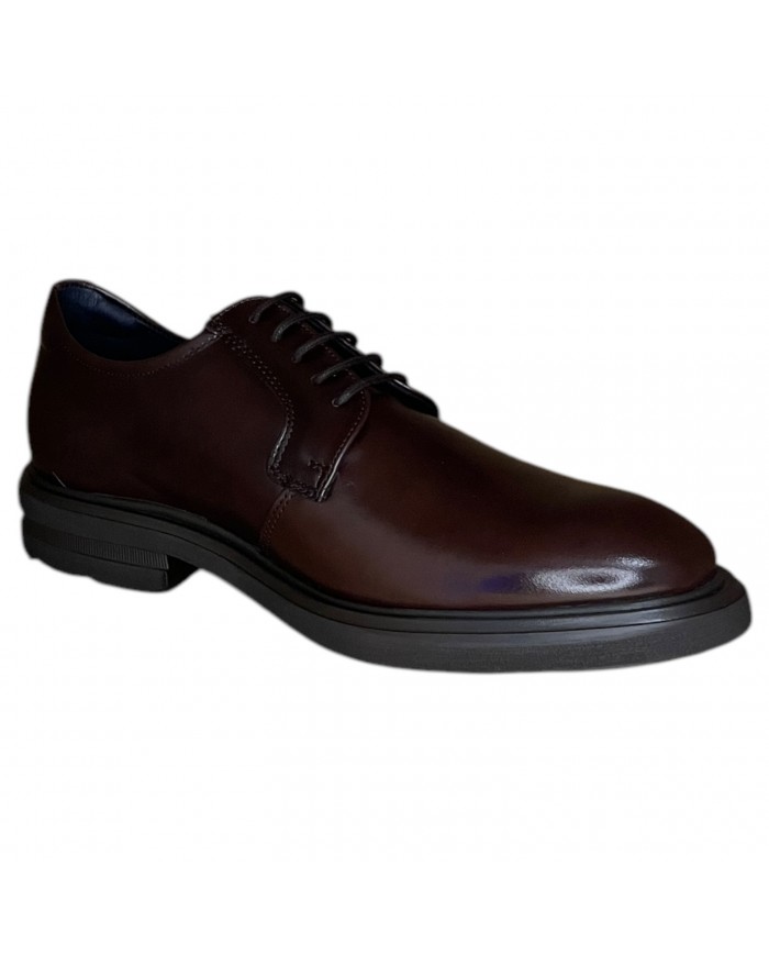 Stringata Uomo Fluchos Derby Leather Sierra Cafe Brown