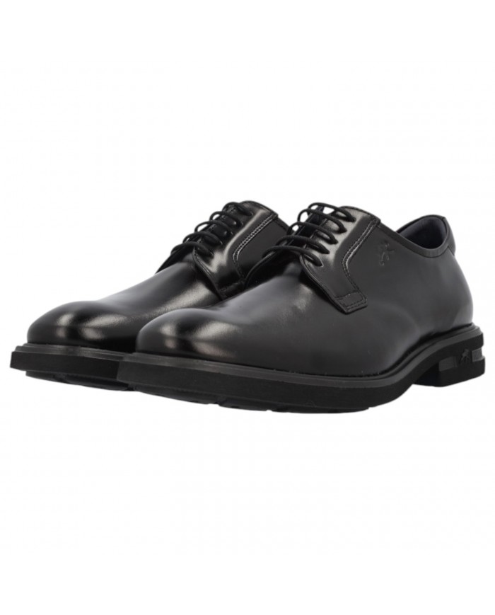 Stringata Uomo Fluchos Derby Leather Sierra Negro Black